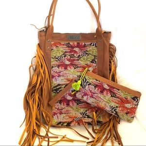 Nena & Co. PERFECT FRINGE TOTE & MATCHING CLUTCH